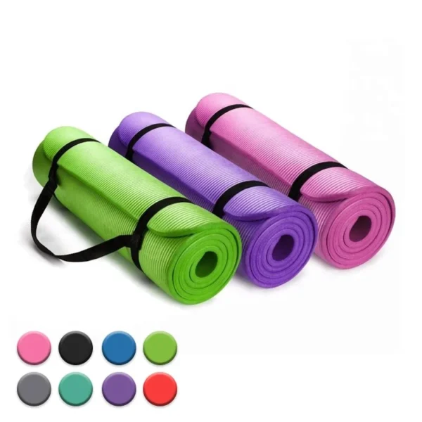 183*61cm*10mm Black Thick NBR Regular Color Eco-Friendly Yoga Mat for Home Gym Fitness Exercise Yoga Bolsters & Cushions - Image 2