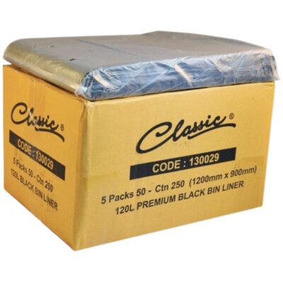 Classic® Bin Liners Black 120L Carton 250