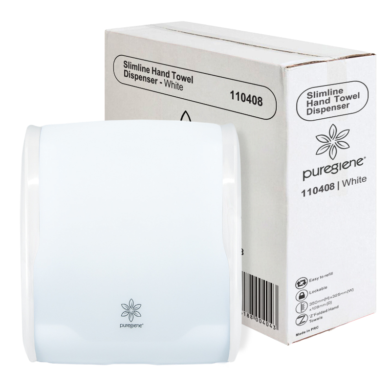 Puregiene Handtowel Dispenser Slimline White Each