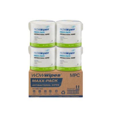 Wow Wipes Anti-Bacterial Wipes 1200 Sheet Roll Carton 4